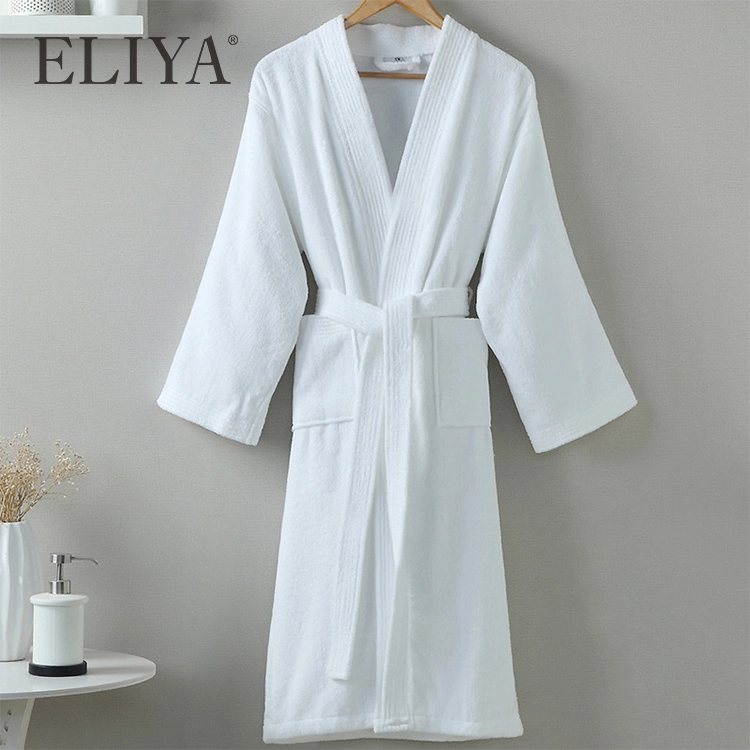 100% Organic Cotton Bathrobe Modern Water Absorption Towel Robes 1