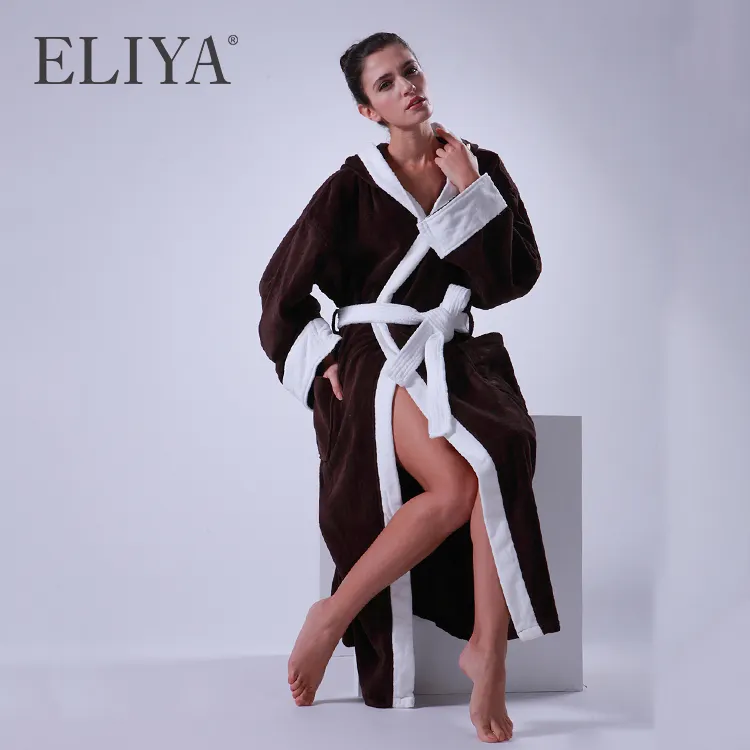 Quality ELIYA Brand Microfiber Robe Lined in Terry Unisex 3