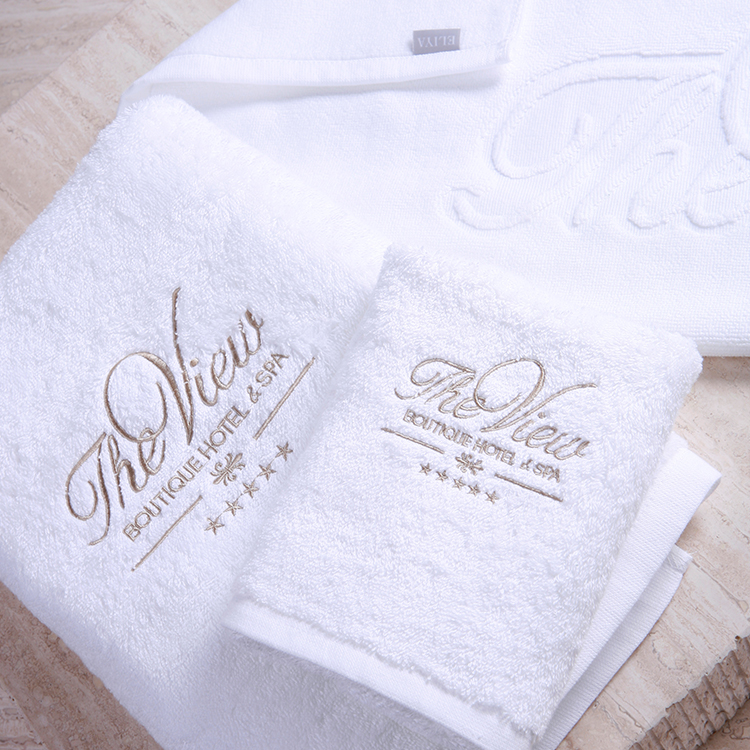 Luxury 100% Cotton Spa Face Hand Bath 5 Star Hotel Towel Sets For Hilton 26
