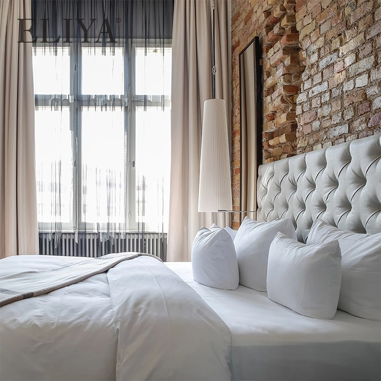 Luxury Five Star Hotel Woven Grey Curtains Blackout For Bedroom 1