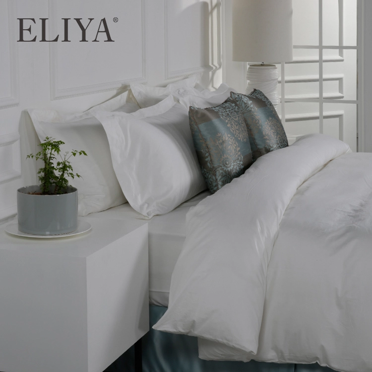 Best Price Free Sample Queen Organic Cotton White Percale Bed Sheet Set Hotel 1