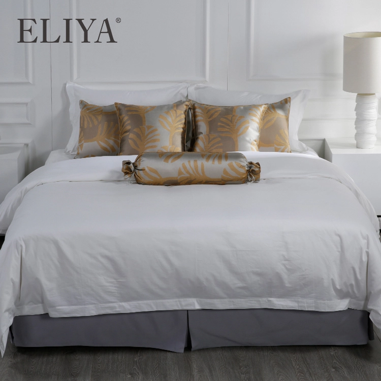 European Plain White Bed Duvet Covers 1000tc King Size Bed Skirt Cover 1