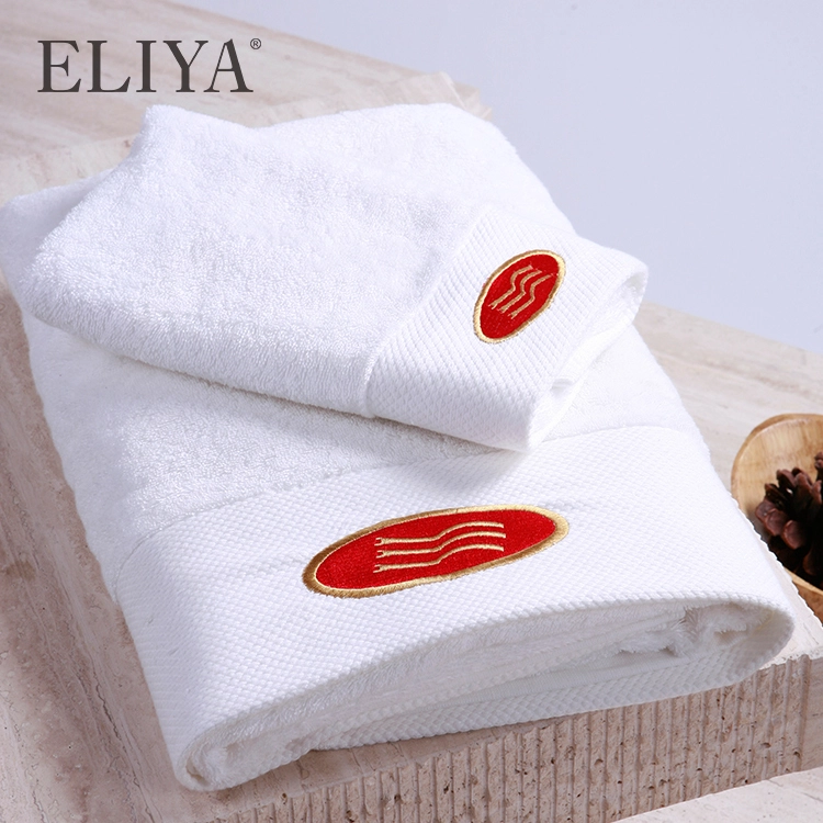 Ensemble de serviettes de bain colorées, 100% coton Dobby Border pour hôtel à domicile 1