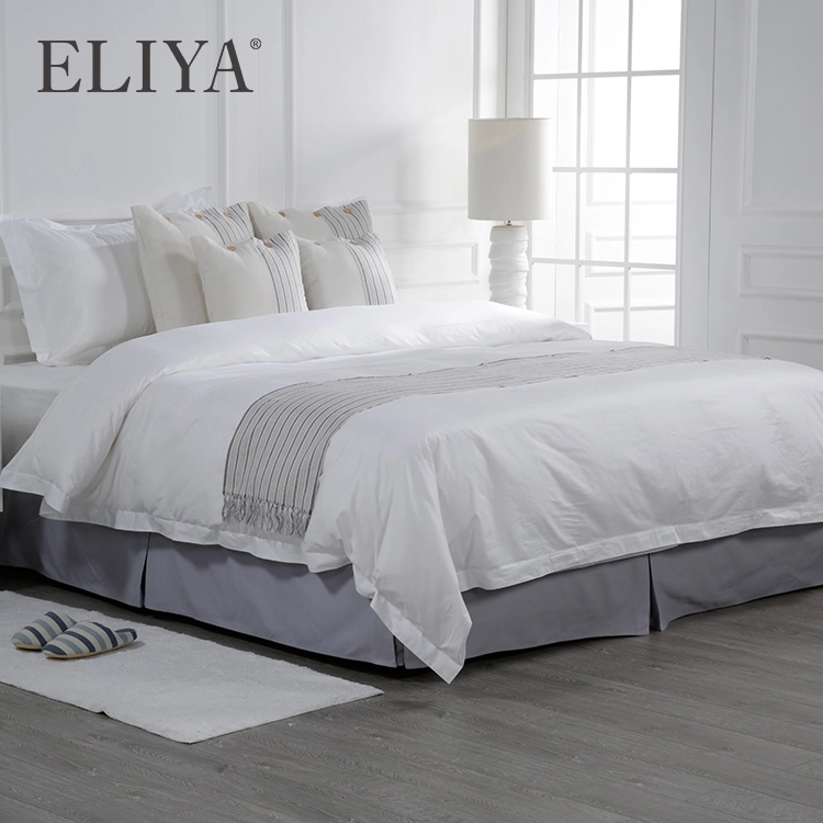 Wholesale Luxury Linen Bedding White 100% Cotton Bedding Hotel Bed Set 1