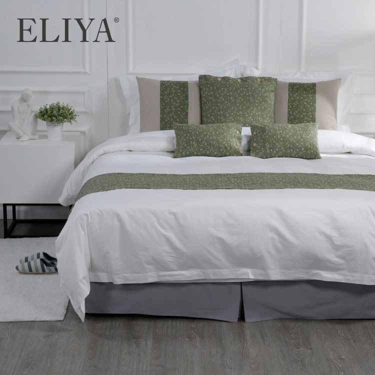 Premium OEM Bed Sheets 100% Cotton Custom Logo Hotel Bedroom Sets 1