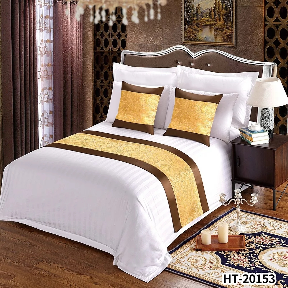 Hôtel Eliya New Design Gold Color Queen Size Bed Runner 1