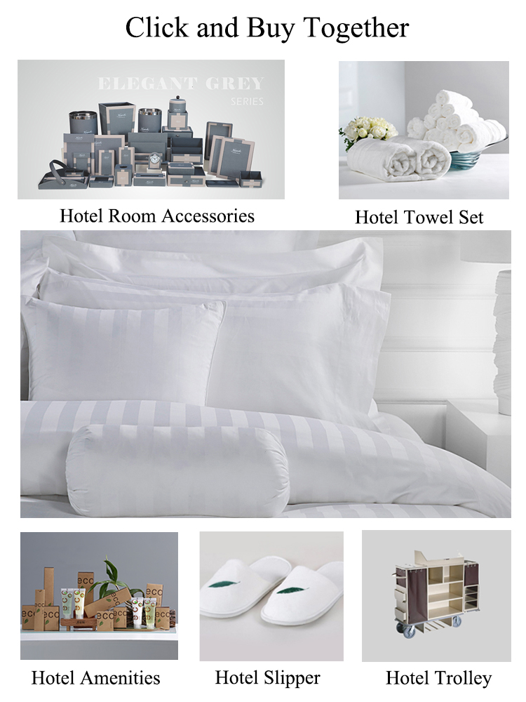 Conjunto de cama de hotel, sábanas, funda de almohada de algodón para hotel y hospital 16