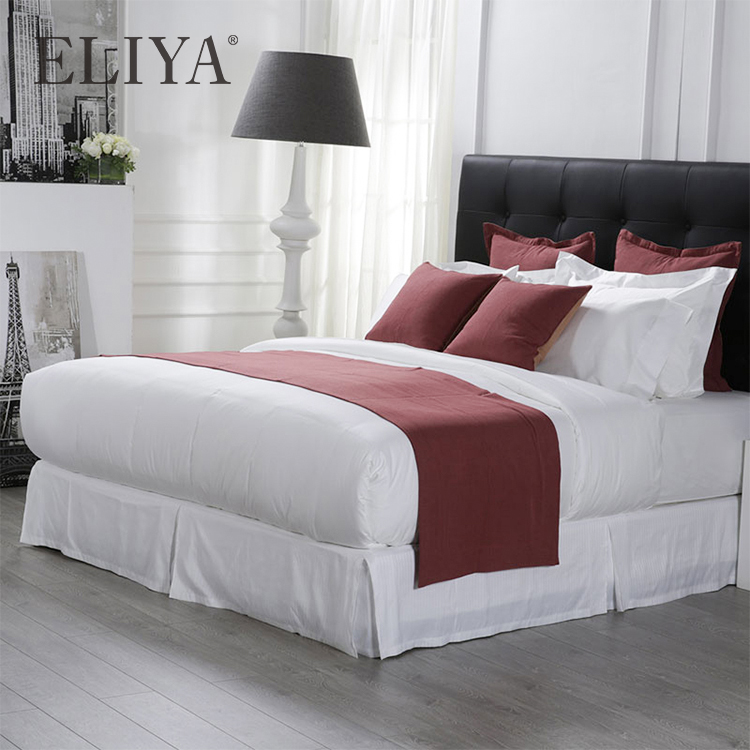 Conjunto de cama de hotel, sábanas, funda de almohada de algodón para hotel y hospital 10