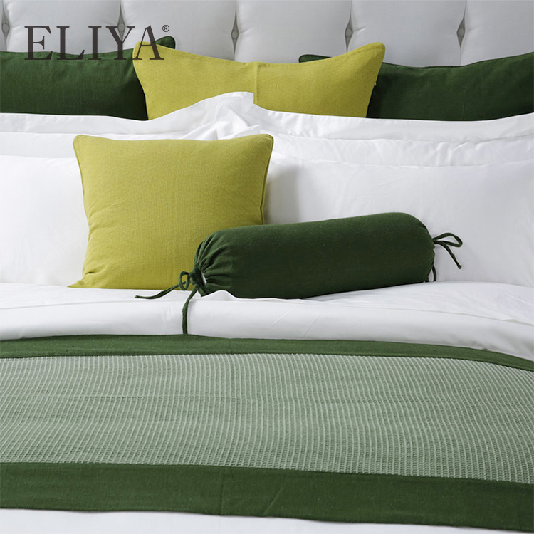 Conjunto de cama de hotel, sábanas, funda de almohada de algodón para hotel y hospital 9
