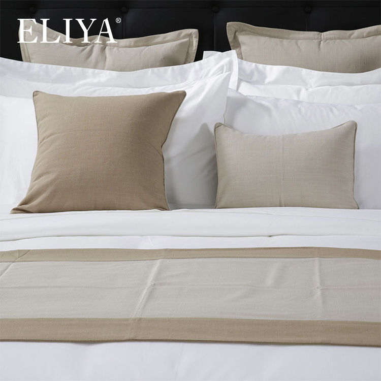 Conjunto de cama de hotel, sábanas, funda de almohada de algodón para hotel y hospital 8