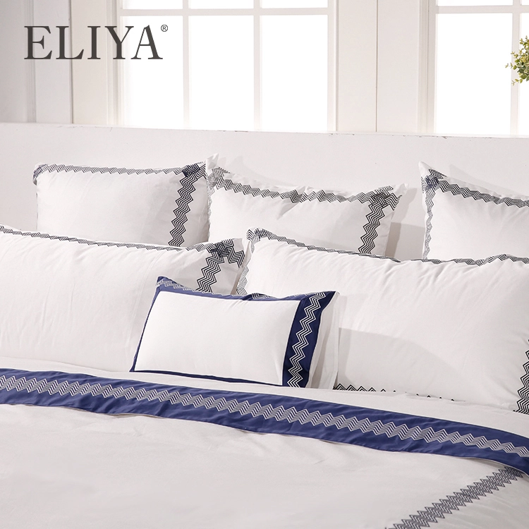 High Quality Customize Wave Pattern Luxury Hotel Bedding Sheet Sets 1