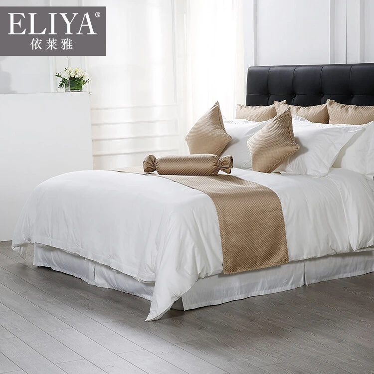 Warm best fashion 100% pure linen stripes 3cm tencel hotel bedding set 1