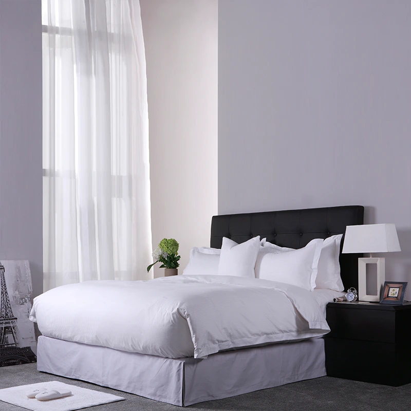 Luxury Holiday Inn White 100% Cotton Bedsheet Bed Linen 5 Star Hotel Suite Bedding Set 1
