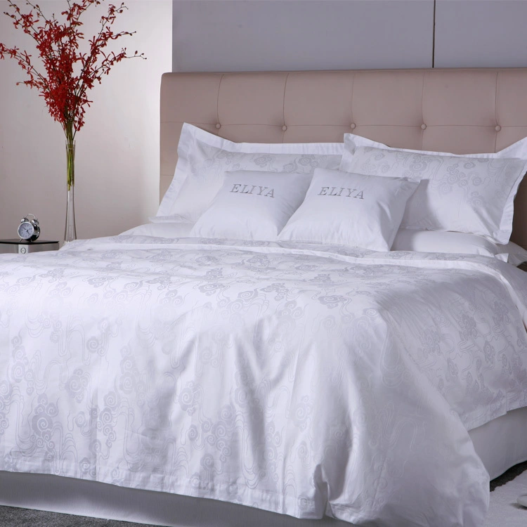 High Quality China 5 Star Hotel Cotton Bedding Sheets Hot Sale Jacquard Pattern 1