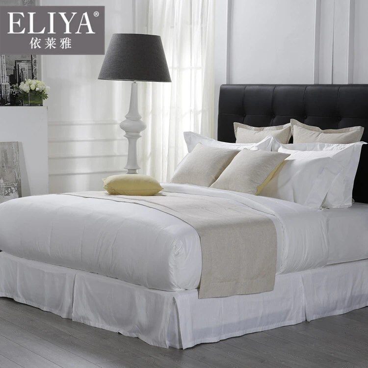 Bulk hotel cotton white queen bed sheet,hotel egyptian cotton white hotel 300tc sateen sheet set 1