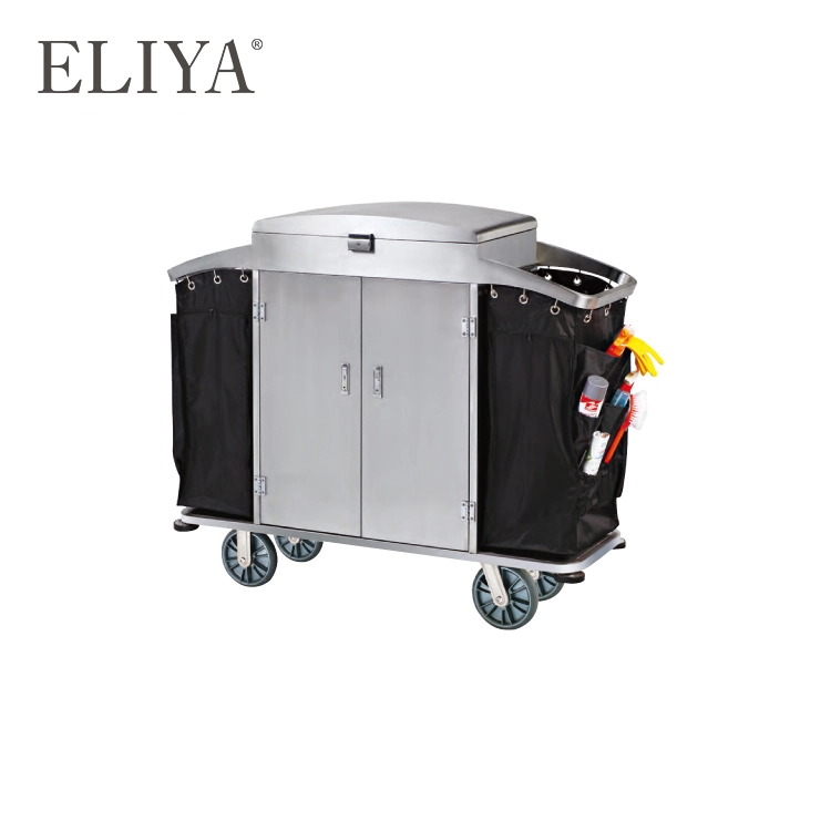 Guest Room Service Flambe Hotel Housekeeping Maid Cart Trolley For Sale 1