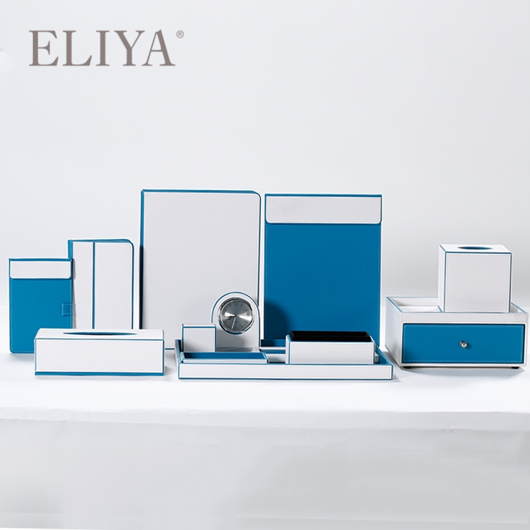 High Quality Leather Surface Tissue Box Luxury Hotel Amenity Sets 1