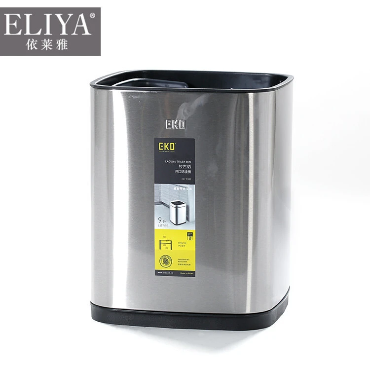 Hotel waste bin stainless steel rectangle open top ,waste bin for hotels 1