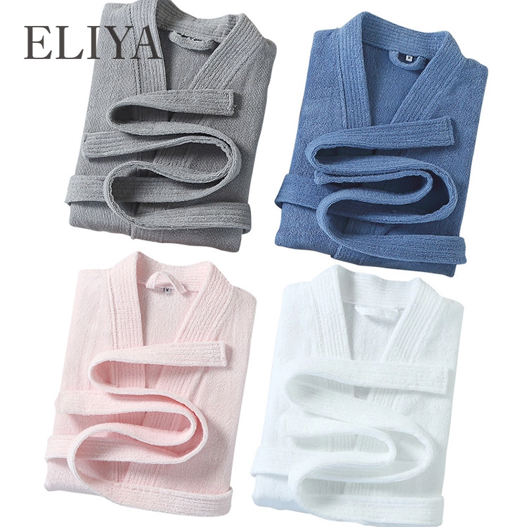 ELIYA High Quality Terry Bathrobe Cotton Bathrobe Men Hotel Custom Bathrobe with Embroidery Logo 1