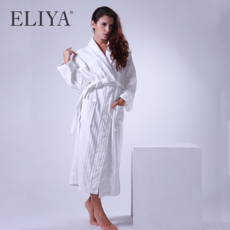 Hotel Bath Robes Spa 100% Cotton Robe Bath Customised  White Bathing Robes 1