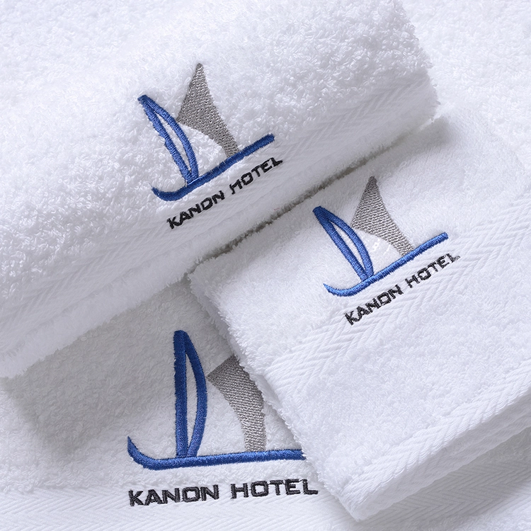 Hot Sale 500 Gsm Guangdong 16S 100% Cotton Hotel White Towel 1