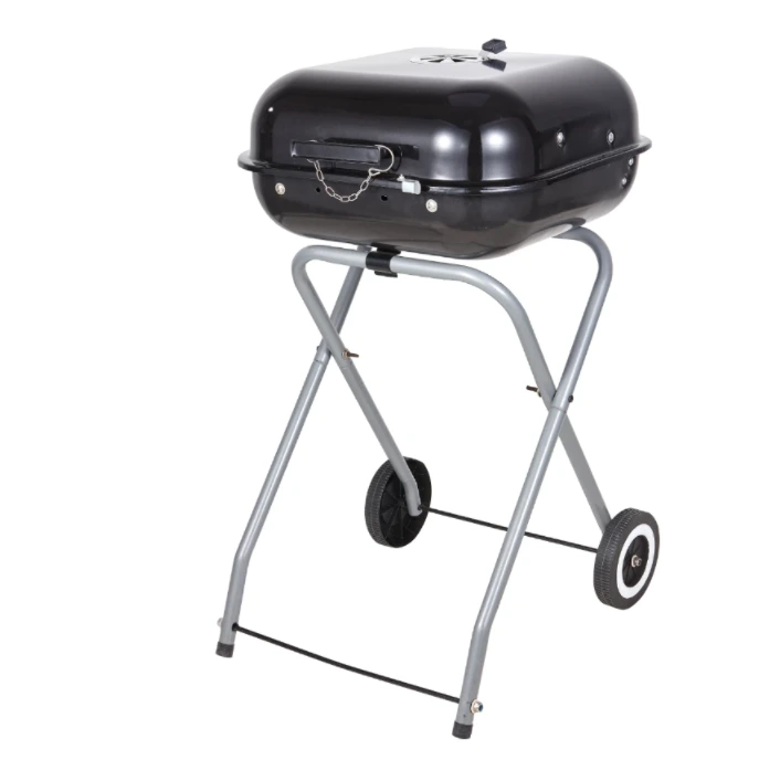 Portable factory cheapest price suitcase square BBQ grill barbecue grill with foldable leg 1