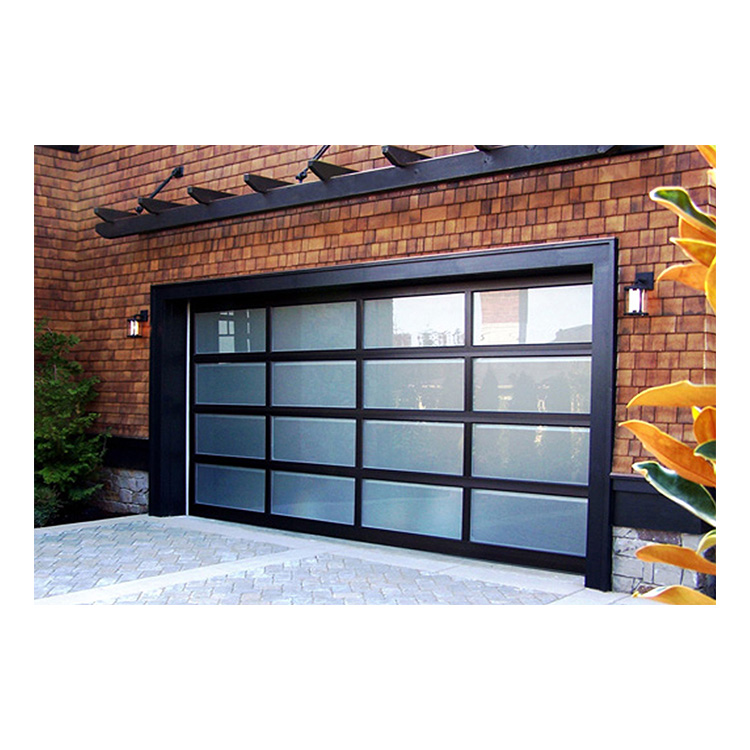 Modern Frosted Glass Garage Door Aluminium Frame Obscure Glass Garage Door
