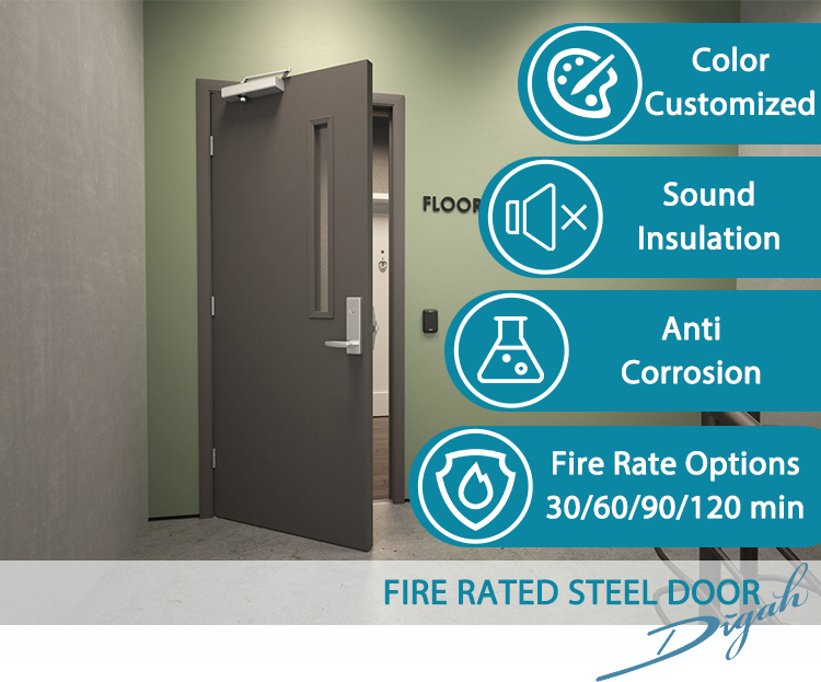 Double Swing Fire Rated Doors Double Leaf Fire Resisting Emergency Exit