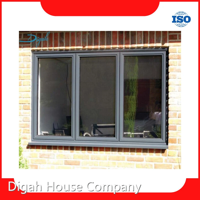 Single Glazed Glass Dark Grey Aluminium Windows Swing Out or Swinging In Window Factory Price 1