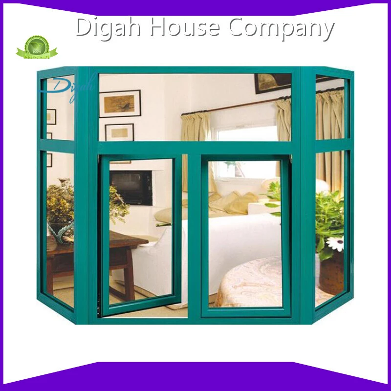 Anodized Aluminium Windows Green or Customized Color Aluminum Tempered Glass Window 1