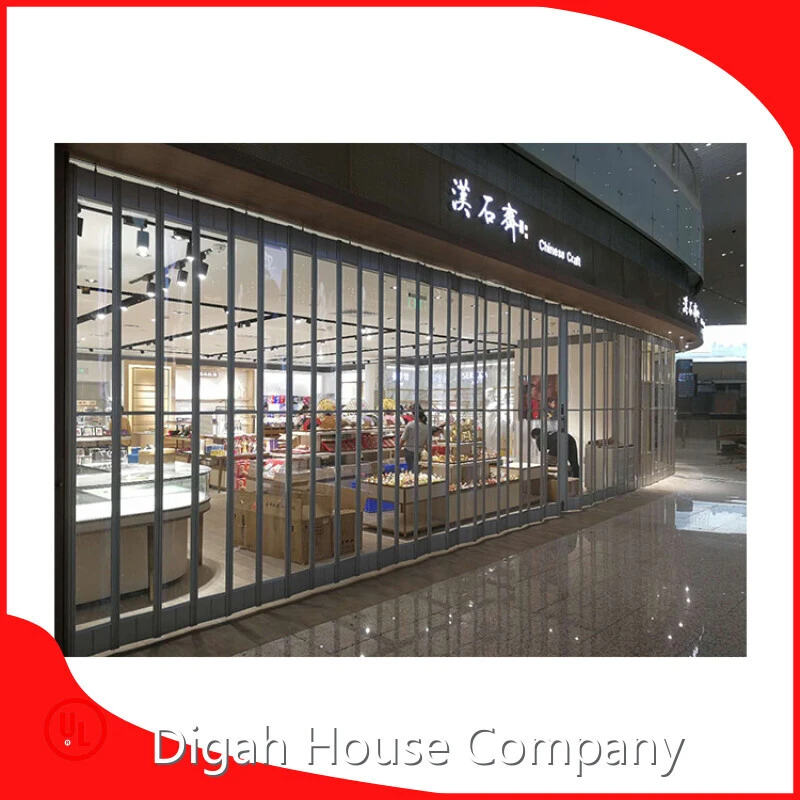 Mall Folding Doors Indoor Customized Transparent Polycarbonate Shutters Door For 24 Hours Display 1