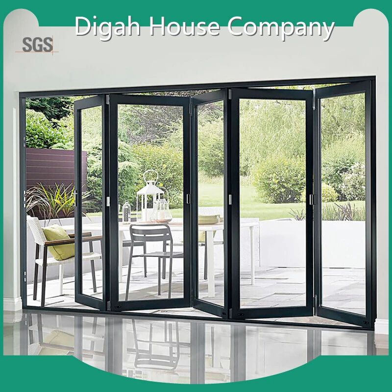 Customized Size Color Sound Proof Heat Insulation Tempered Glass Internal Bifold Doors 1
