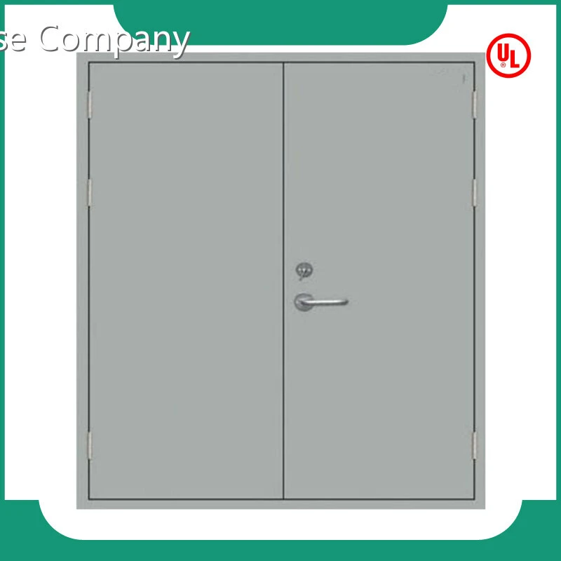 Fire Rated Double Doors Metal Steel Fire Exit 2 Panels Fireproof Doors 1
