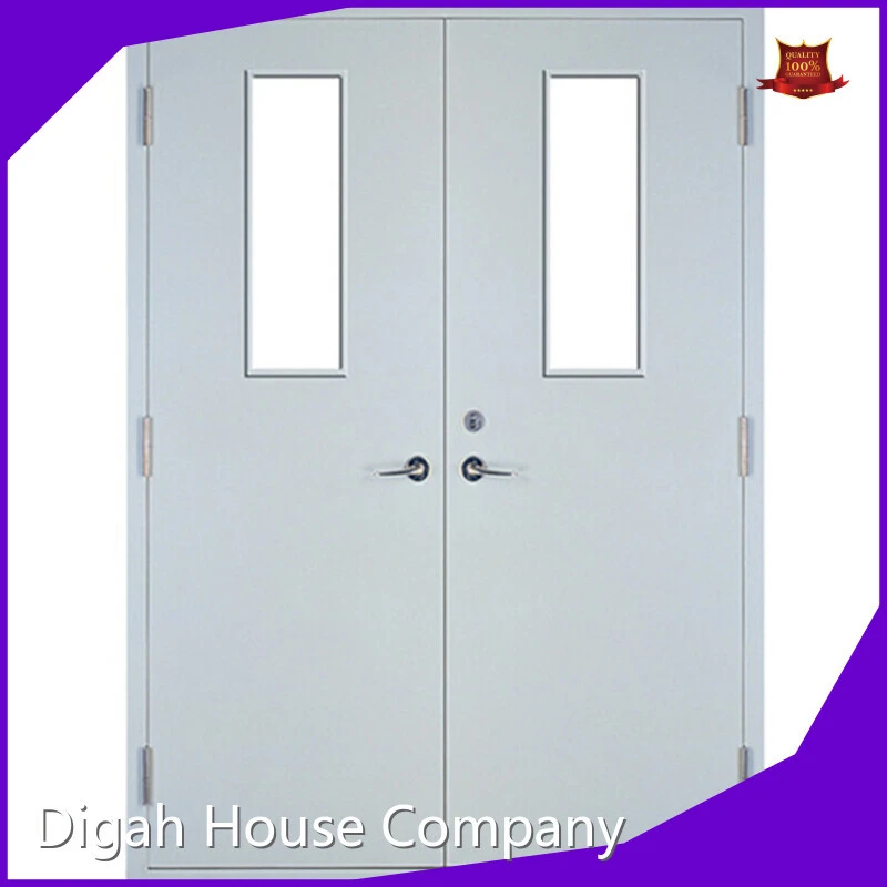 Cheap Steel Fire Rated Doors With Push Bar Internal Fire Exit Doors With Glass Windows 1