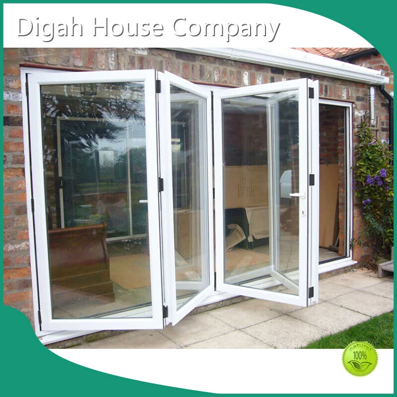 Weather Proof Customized Color Accordion Exterior Double Glazed Aluminum Bifold Glass Door For Veranda 1