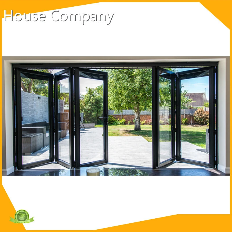 Modern Design Customized Heat Insulation Durable Bifold Door Safe Aluminum Glass Folding Door 1