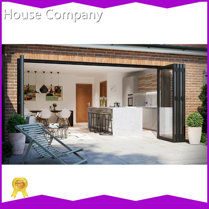 Customized Design Accordion Folding Doors Aluminum Tempered Glass Exterior Bifold Doors 1