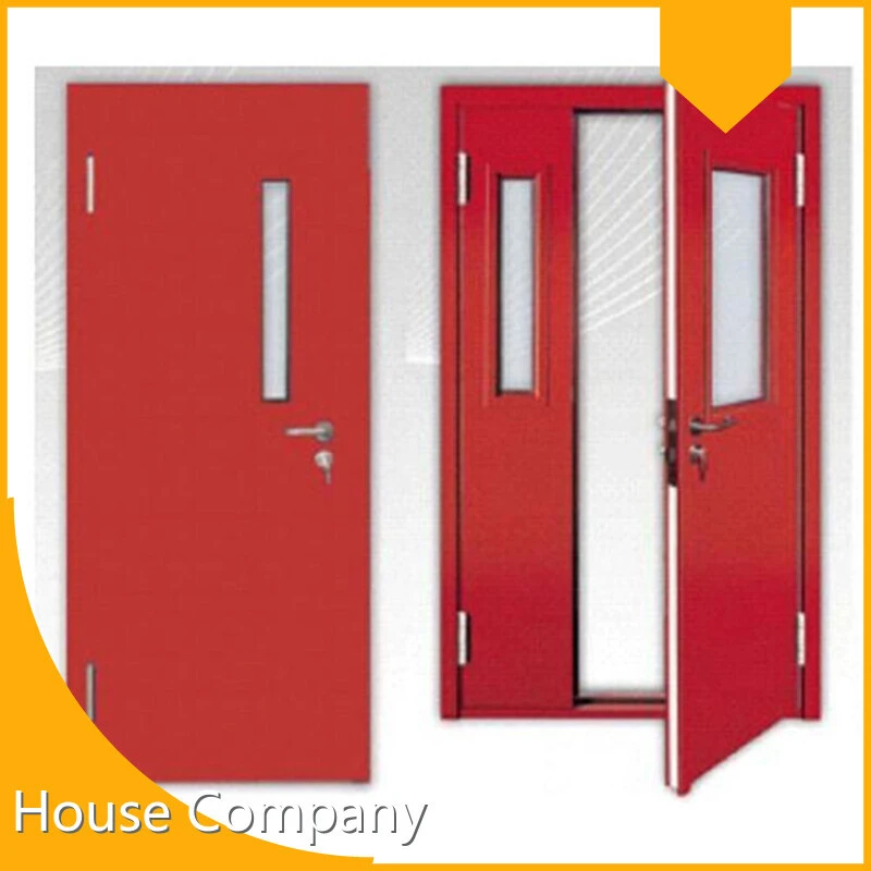 Cheap Commercial Fire Rated Doors 1 / 2 / 3 Hours Fireproof Hotel Fire Steel Resisting Double Doors With Glass 1