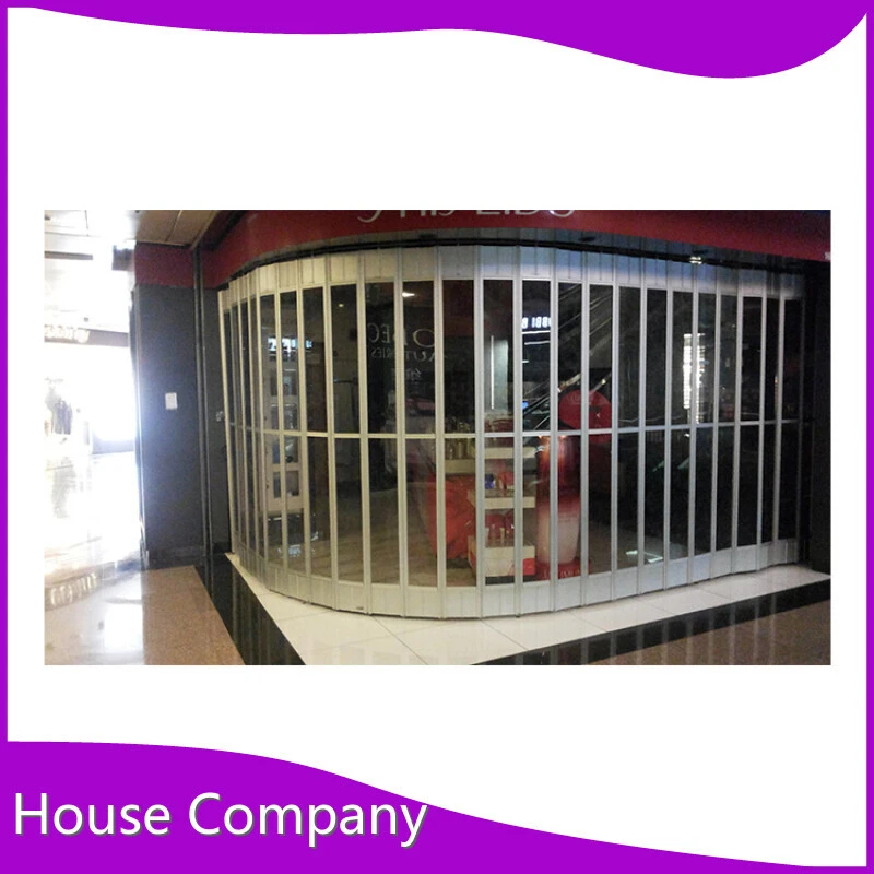 Excellent Clear Plastic Foldable Door Internal Polycarbonate Bifold Shutter Manual Sliding Folding Door 1