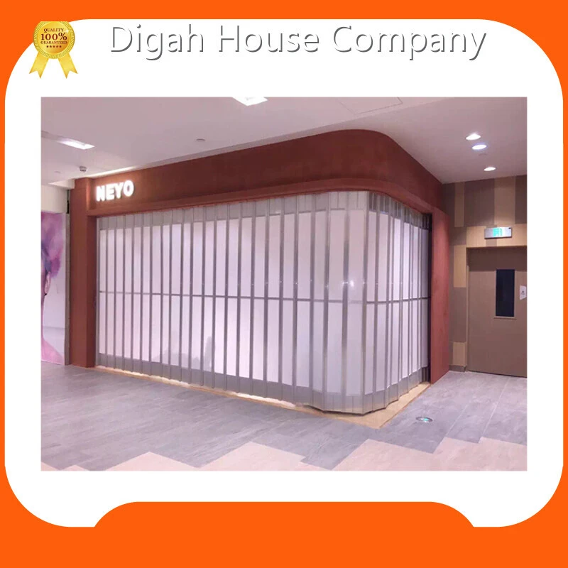 Shop Front Clear Folding Sliding Doors 24 Hours Display Commercial Store Folded Shutters 1