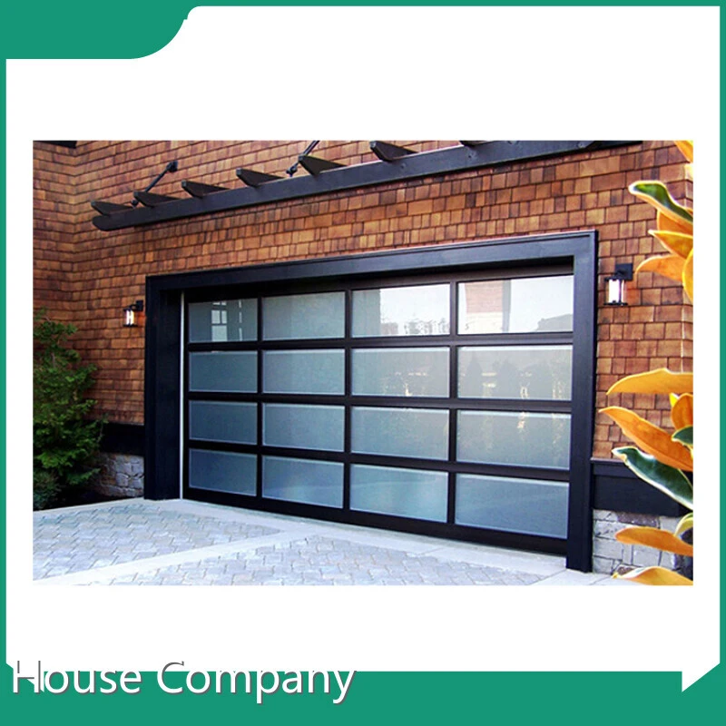 Modern Frosted Glass Garage Door Aluminium Frame Obscure Glass Garage Door 1