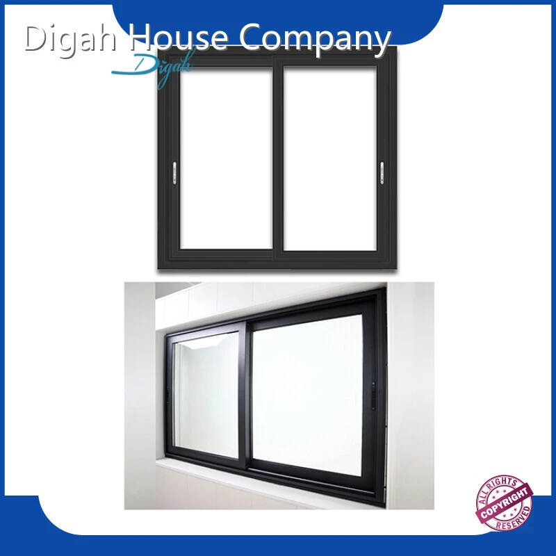 Residential Double Sliding Windows Modern Custom Made Aluminium Frame Glass Double Opening Window 1