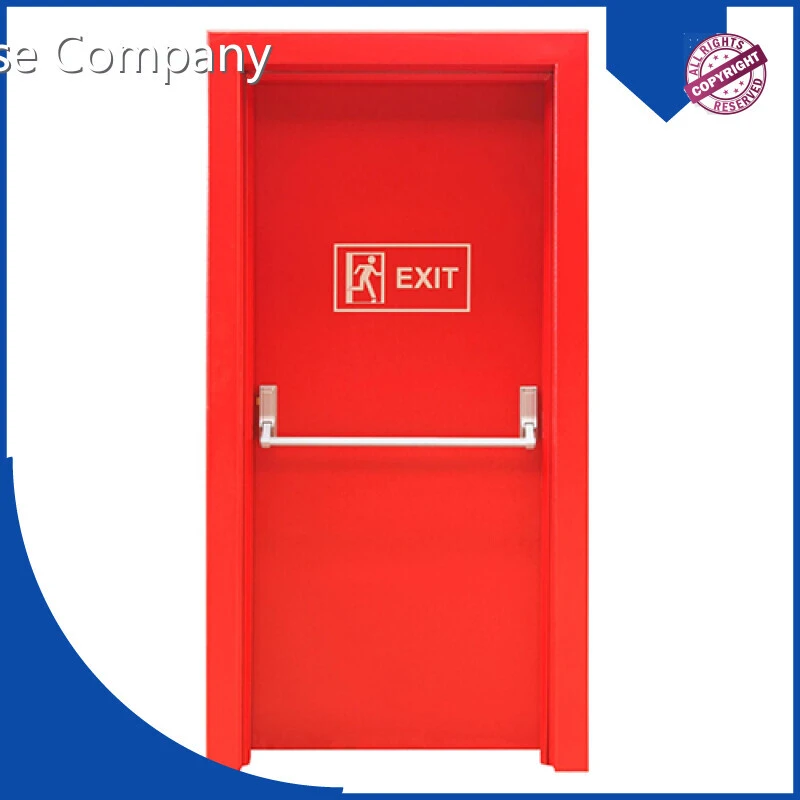 Commercial Metal Fire Escape Doors With Panic Bar Custom Single or Double Open Fire Rated Doors 1
