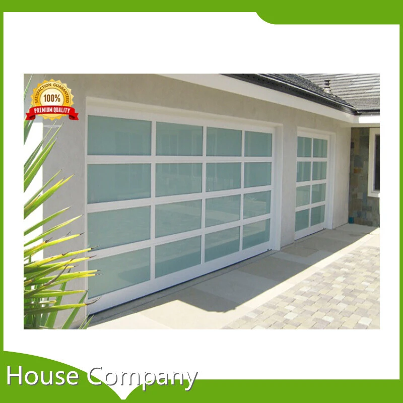Customized Frosted Glass Garage Door Romote Control Aluminium Single Obscure Glass 10x8 Garage Door 1