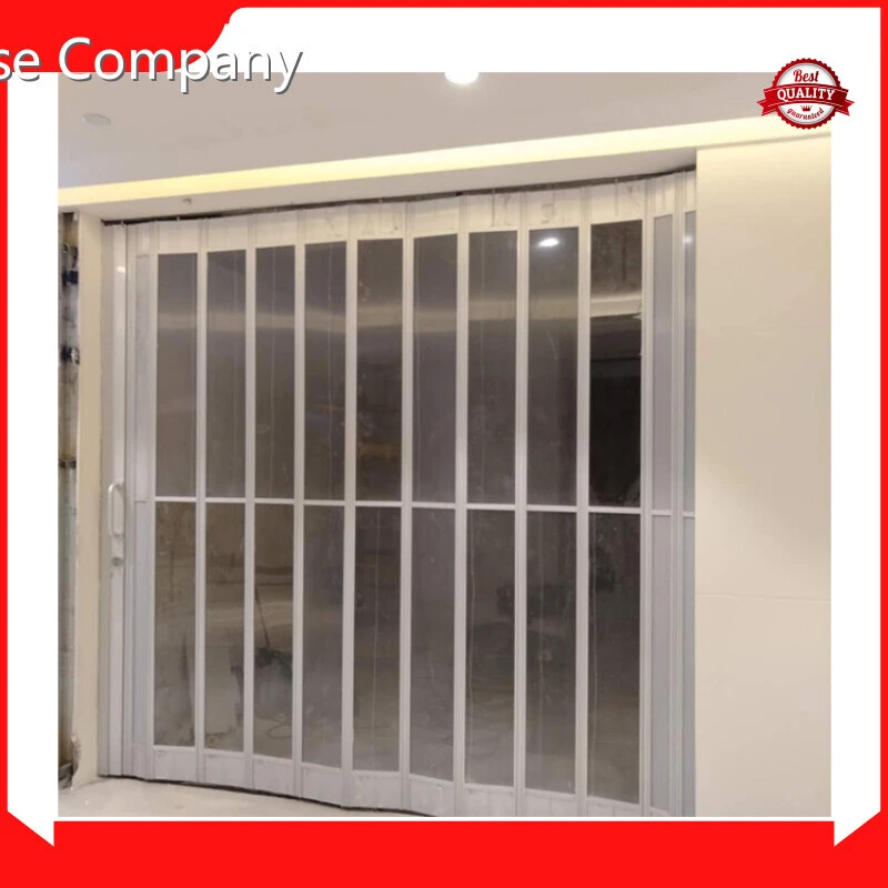 Fashionable Plastic Folding Sliding Shutters Clear Crystal Polycarbonate Bifold Doors 1