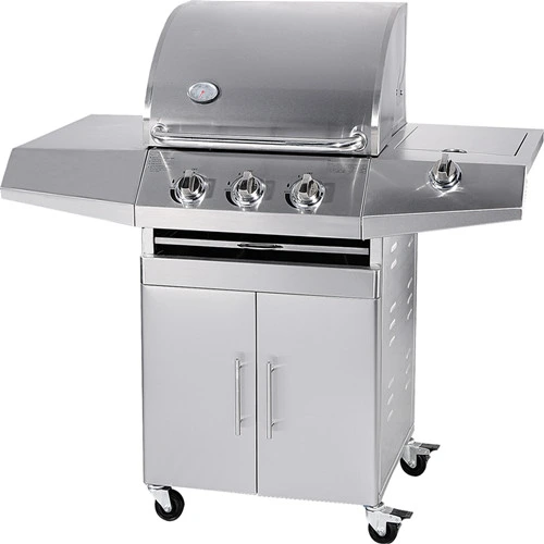 Factory Price Outdoor Kitchen 3 Burners with Side Burner Gas Grill Machine Stainless Steel BBQ 1
