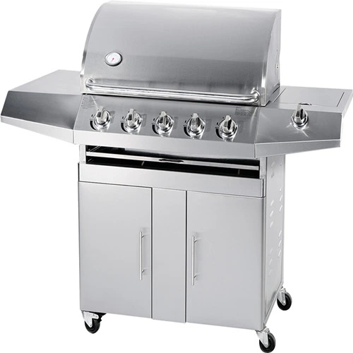 Factory Price Outdoor Kitchen 5 Burners with Side Burner Gas Grill Machine Stainless Steel BBQ 1