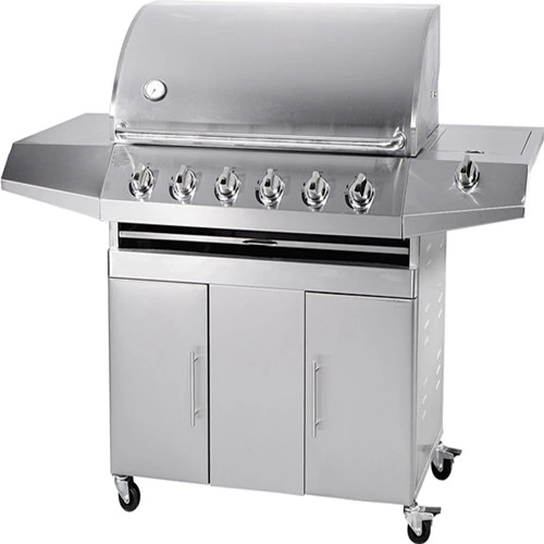 Factory Price Outdoor Kitchen 6 Burners with Side Burner Gas Grill Machine Stainless Steel BBQ 1