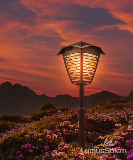 5-6 Hours LumusSolem Brand Hourglass Solar Lawn Lamp Supplier 11