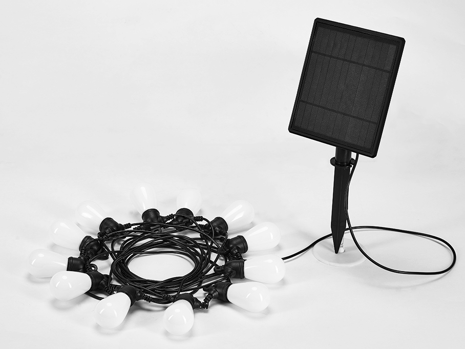IP65 One trailer solar string lights with 12 bulb lamp intelligent two-color LS-ST2104 12